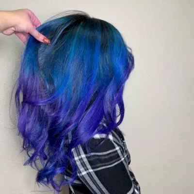 Purple and blue Dip Dye