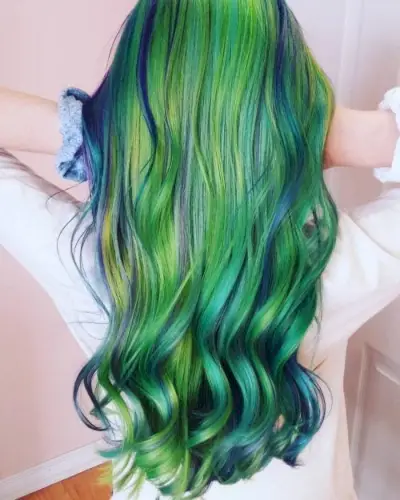 Blue, Green and Purple Balayage