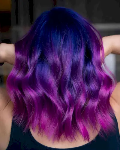 Dark Purple and Bright Blue with Dark Roots