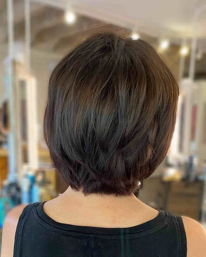 Mørkristet kaffe brunt hår' title=