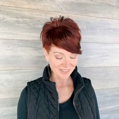 Crimson pixie for mature women