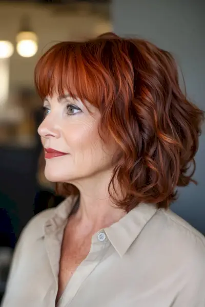 red apple cider fall hair color for mature women