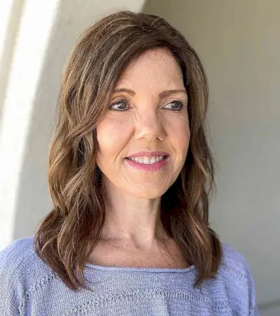 Autumn Soft Honey Brown Color on Mature Ladies with Medium Haircut