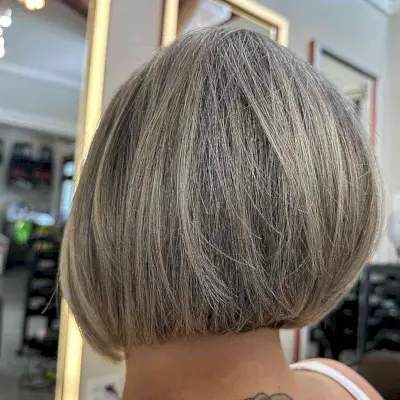 Straight Bob Cut With Lowlights for Brown Hair