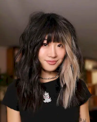 long black and blonde hair