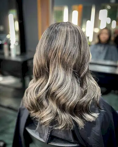 Ash Blonde Highlights on Dark Hairstyles