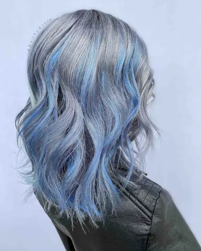 Remarkable unicorn silver and blue hair