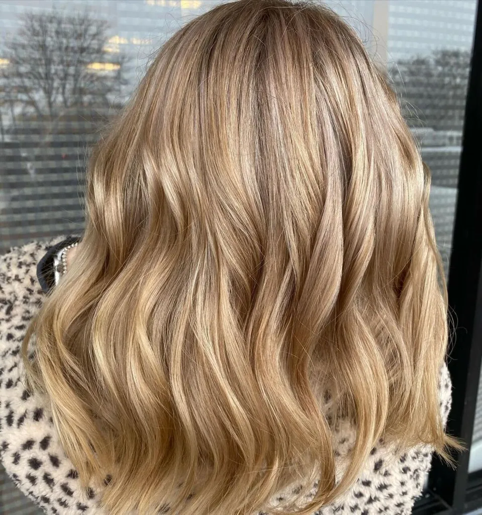 Champagneblond op bruin haar' title=