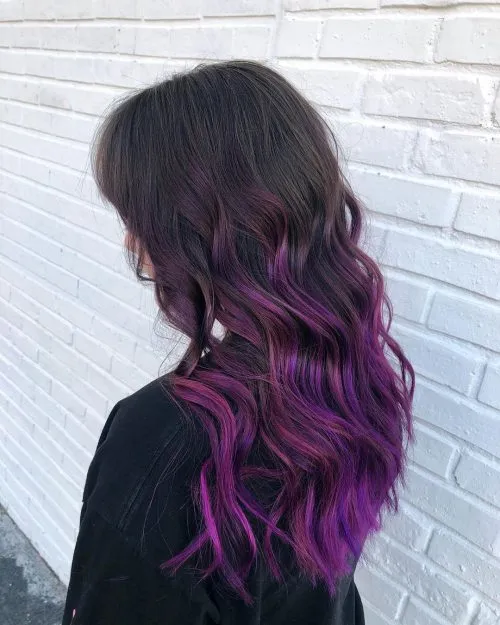 Svart til Vivid Purple Ombre' title=