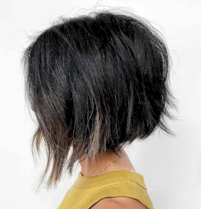 brown choppy crop with highlights