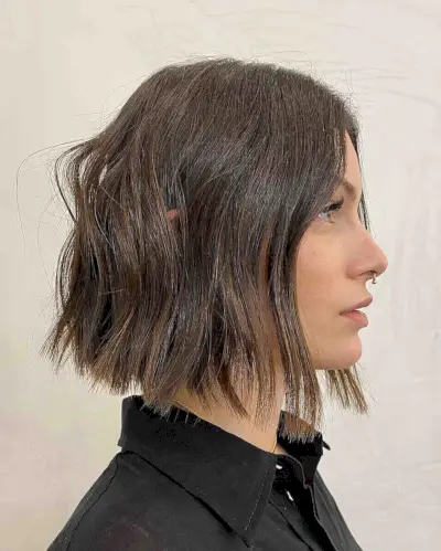 short brown blunt bob haircut