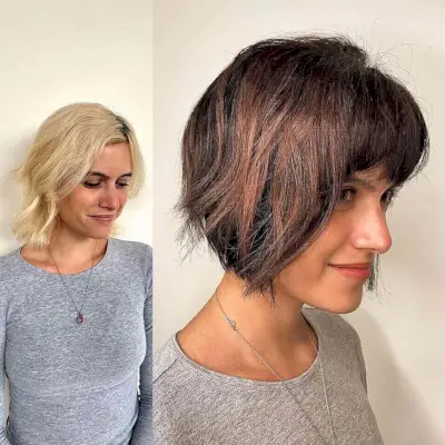 healthy and dimensional brown bob