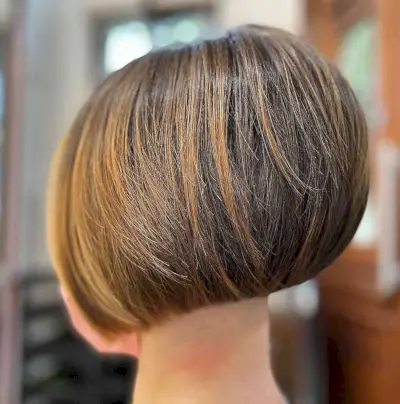 Short Brown Bob with Stacked Graduation