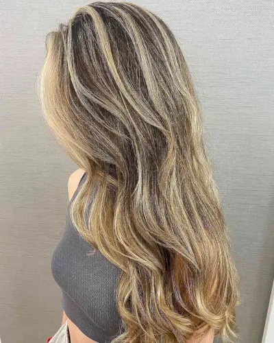 Warm Honey Highlights on Dark Brown Hair