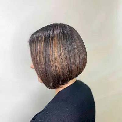 Soft Autumn Peachy Copper Highlights on Brown Hair