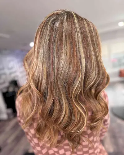Light Copper Highlights with Lowlights for Medium Brown hair
