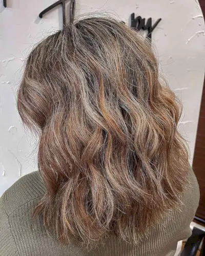 Medium Brown Hair with Hints of Blonde and Copper Highlights