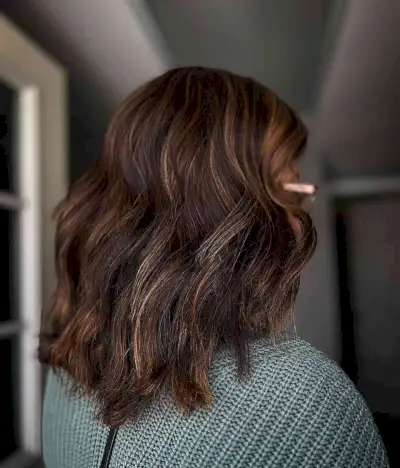 Dark Chocolate Brown with Copper Highlights