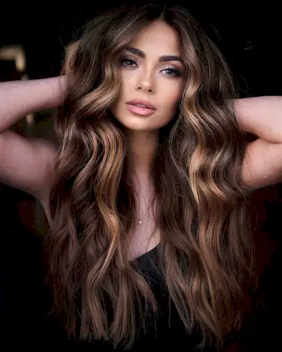 Sexy Dark Brown Hair with a Caramel Money Piece