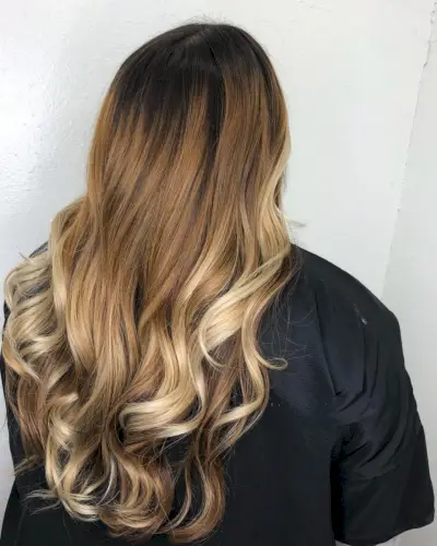Dark to Light Caramel Ombre on Natural Brunette Hair