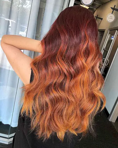 Fall-Inspired Long Ombre Hair