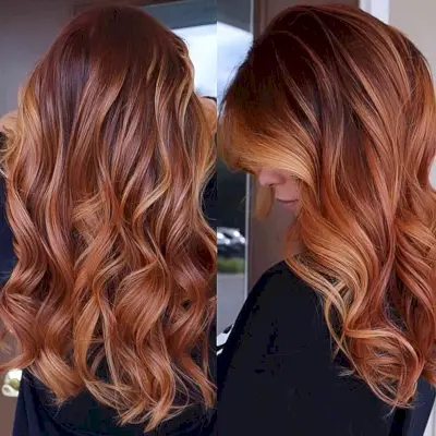 Sexy Muted Auburn Balayage Hair Color for Fall