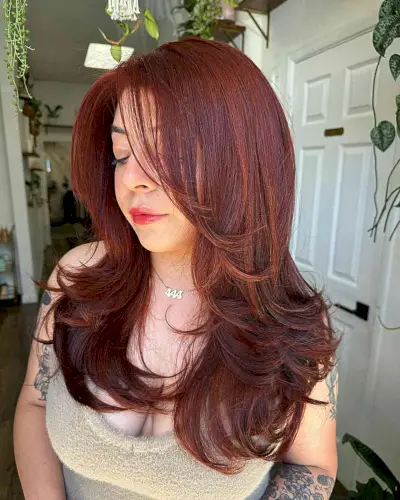 Fall-Inspired Cinnamon Spice Long Hair