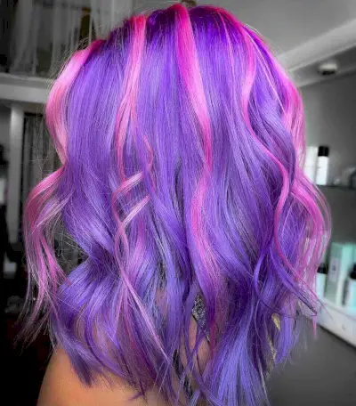 purple and pink unicorn hair