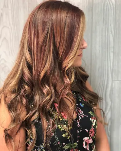 Sexy Light Red Hair With Balayage Highlights