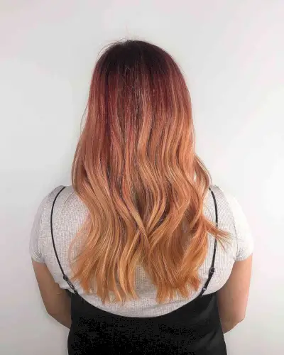 Auburn to Strawberry Blonde Ombre Balayage