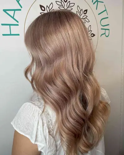 Soft Balayage on Strawberry Ash Blonde Hair