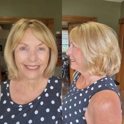 classy blonde bob for older ladies