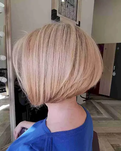 Chic Blonde Bob Style with Layers cut at neck-length