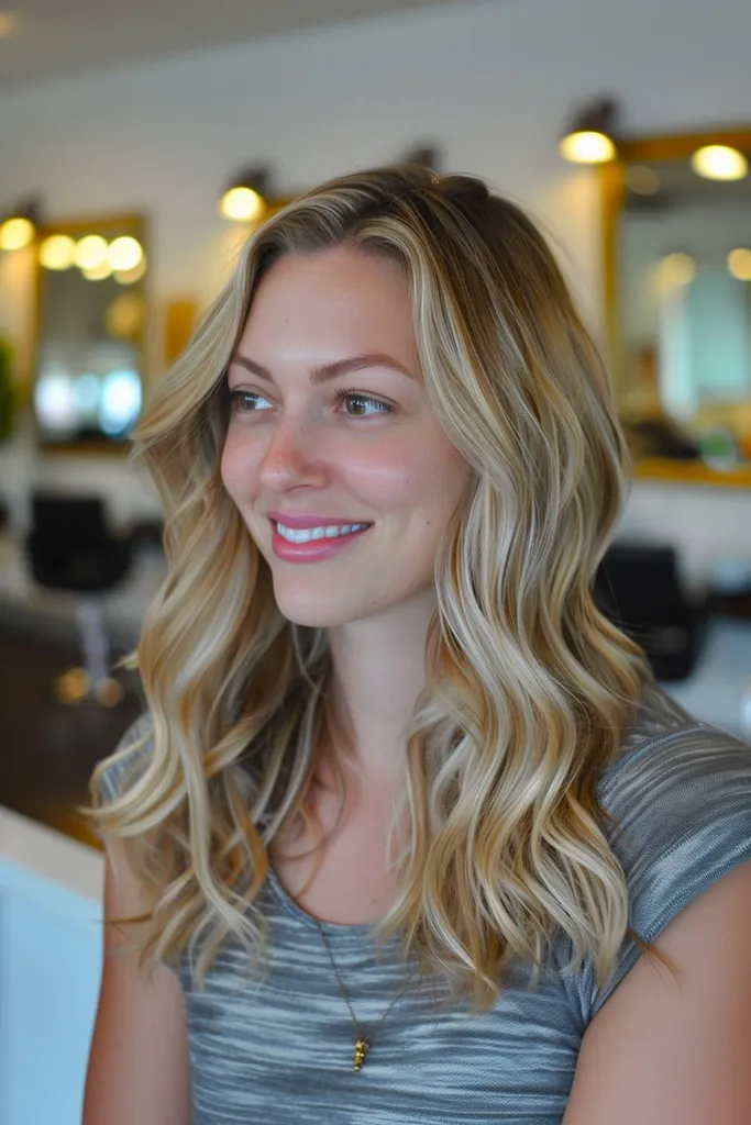 Cabelo loiro de inverno com tons suaves de cinza para pele clara' title=