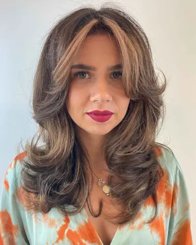 ash brown hair with honey blonde highlights