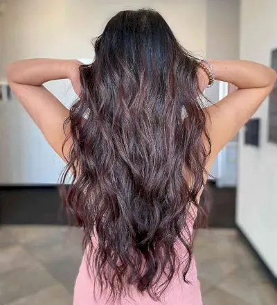 Very Long Chocolate Hair with Soft Cherry Cola Tones