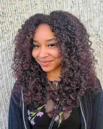 Mahogany and Cherry Cola Tones on Medium to Long Curly Hair