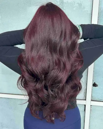 Very Long Burgundy Cherry Cola Red Hair