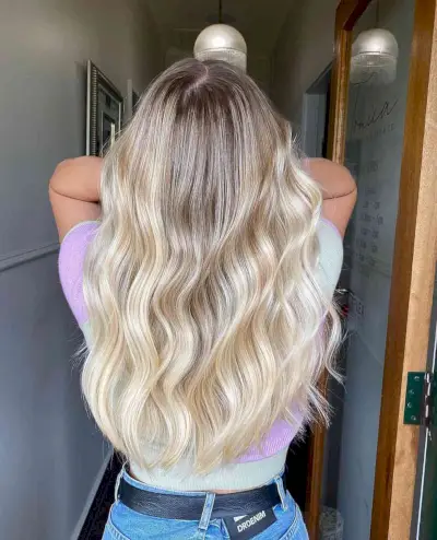 Light Brown to Platinum Blonde Balayage