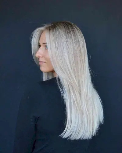 Icy White Blonde Balayage
