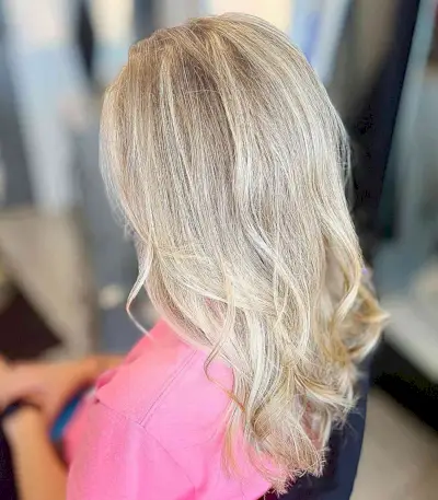 Medium-Length Barbie Blonde with Bouncy Waves