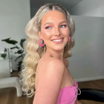 Middle-Parted Hollywood Barbie Blonde Wavy Hairstyle for Long Tresses