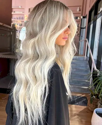 Very Long Barbie Blonde Hair with Dark Roots