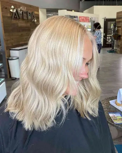 Bright Barbie Blonde Shoulder-Length Hair