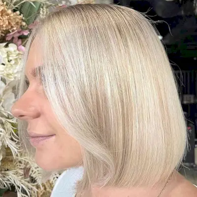 Neck-Length Straight Barbie Blonde Bob