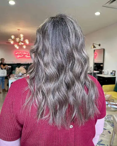 Dark Low-Maintenance Soft Grey Blending with Fresh Medium Haircut