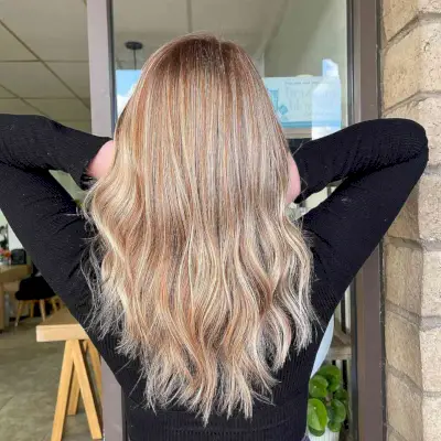 Strawberry Balayage Highlights on Dirty Blonde Hair