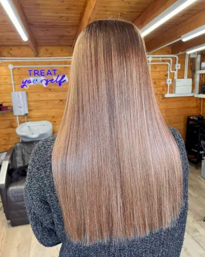 Dark Strawberry Copper Balayage Highlights