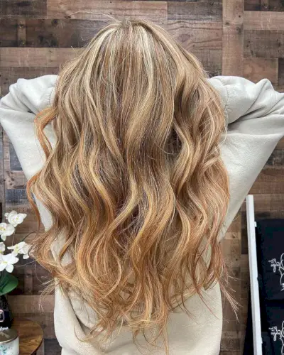 Dimensional Strawberry Blonde Hair Highlights