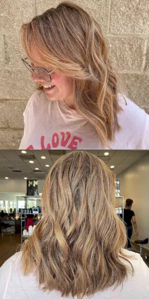 Golden Peach Strawberry Blonde Highlights Shade